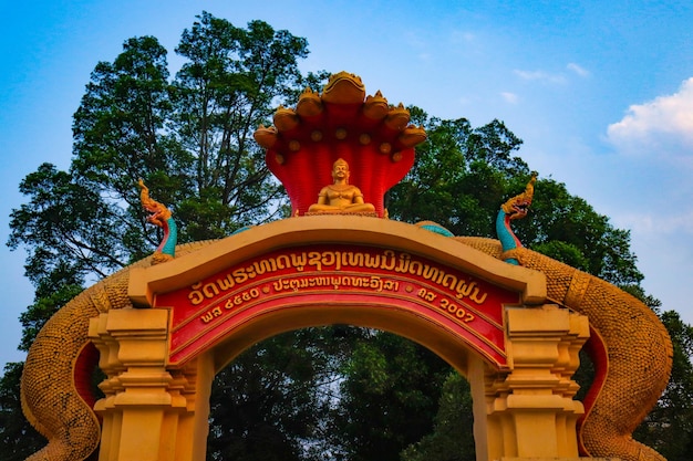 Foto una bella vista panoramica della città di vientiane in laos