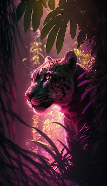 Beautiful panther in the jungle