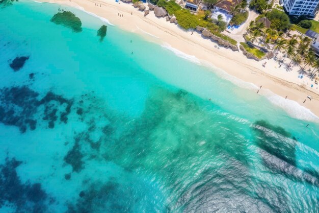 Beautiful paradise beach with clear blue water and soft sand resort