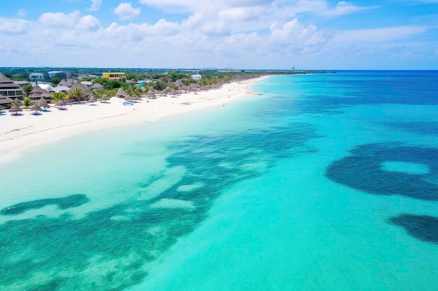 Beautiful paradise beach with clear blue water and soft sand resort