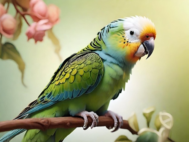 A beautiful parakeet birds Ai generated art