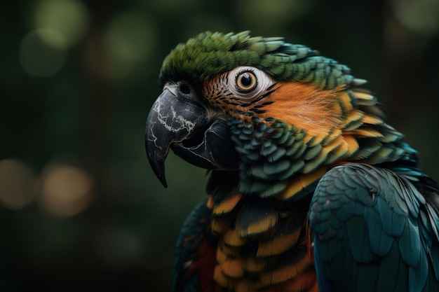 beautiful parrot close up