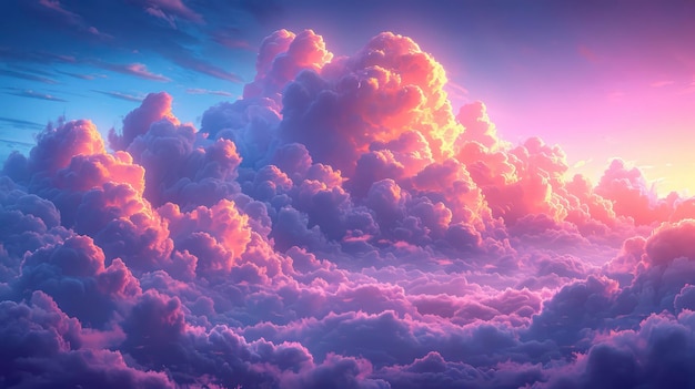 Beautiful Pastel Colored Clouds Against Blue Background Banner HD