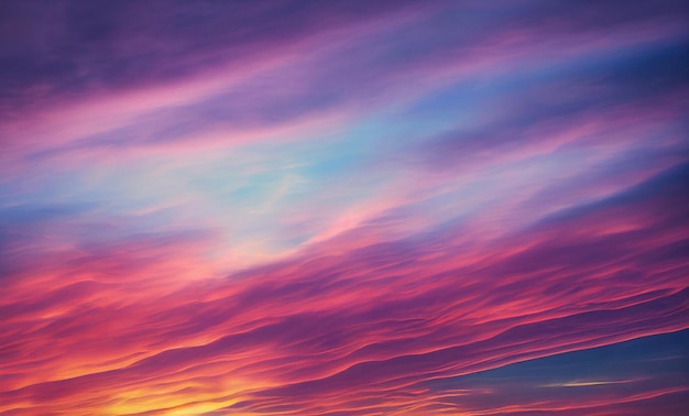 해가 질 때 밤에 아름다운 파스텔 핑크와 보라색 하늘과 구름