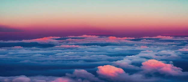 Beautiful pastel pink and purple skies and clouds at night as the sun sets