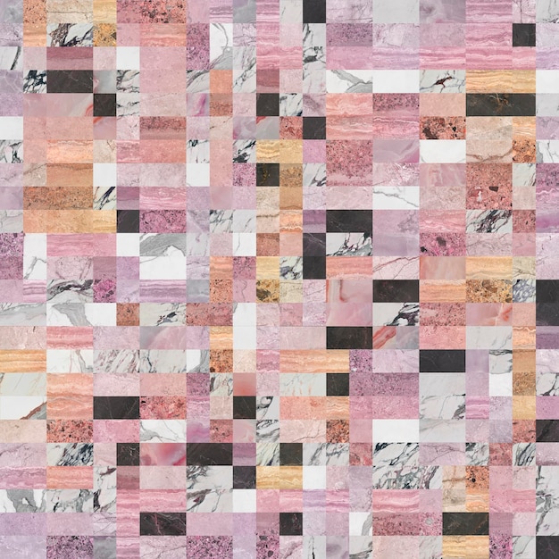 Beautiful patchwork pattern Mixed of stones concrete and marbles with floral geometric decoration Wallpaper textile or digital use