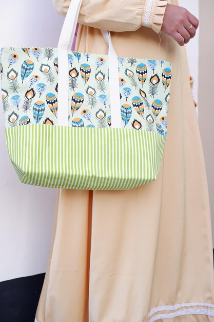 Photo beautiful patterned bag for leisure