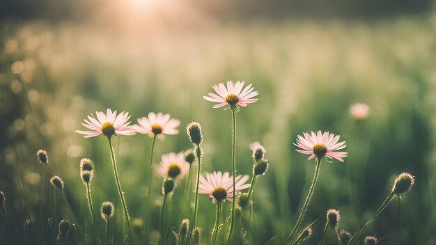 美しい 静かな 野生の花の森