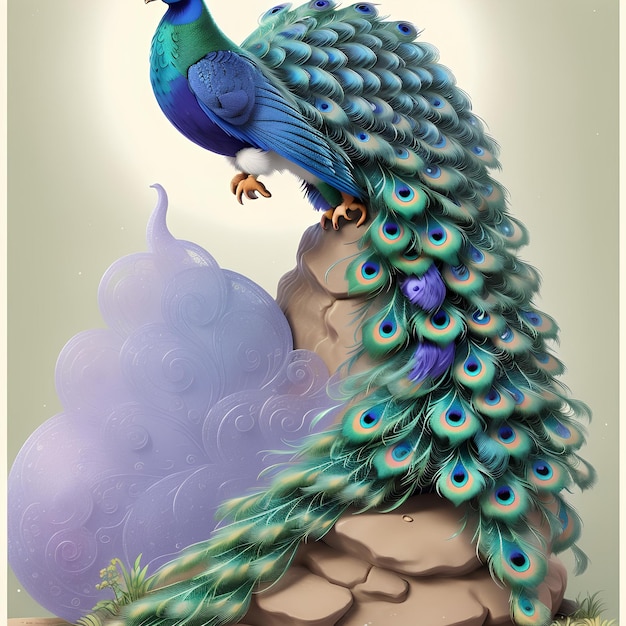 Beautiful peacock ai generative