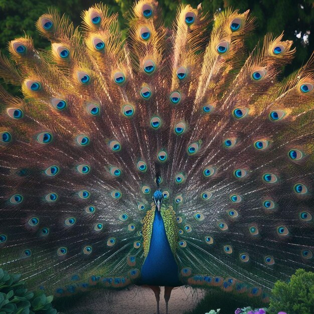 A beautiful peacock displaying its vibrant feathers peacock background images