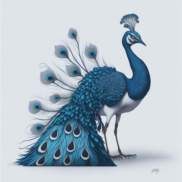 Photo a beautiful peacock illustration