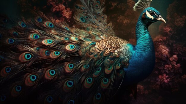 Beautiful peacock picture generative AI