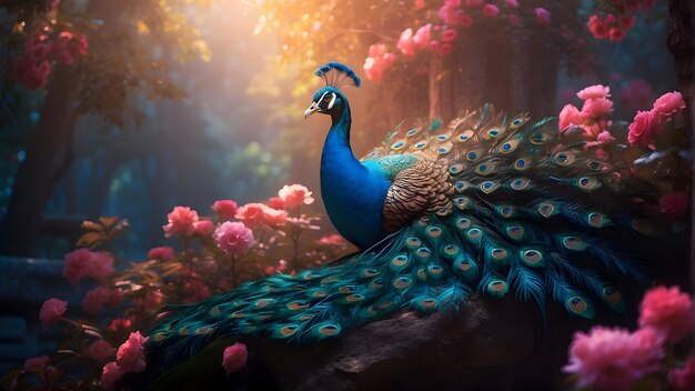 Photo beautiful peafowl