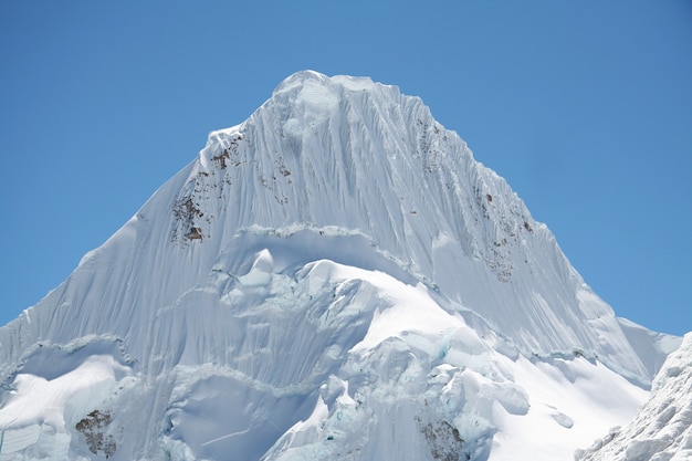 Beautiful peak Alpamayo in the Cordillera mountains, Peru, South America