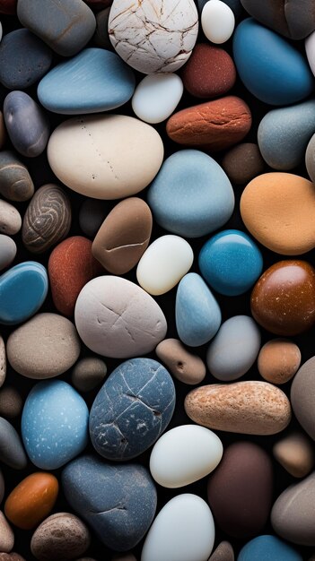 Photo beautiful pebbles top view