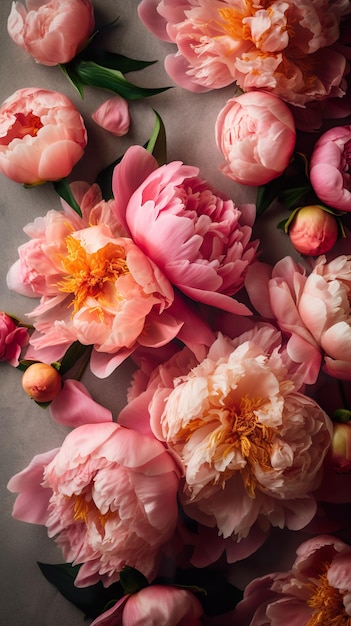 Фото Красивый цветок пиона для каталога или интернет-магазина концепция цветочного магазина генеративный ай