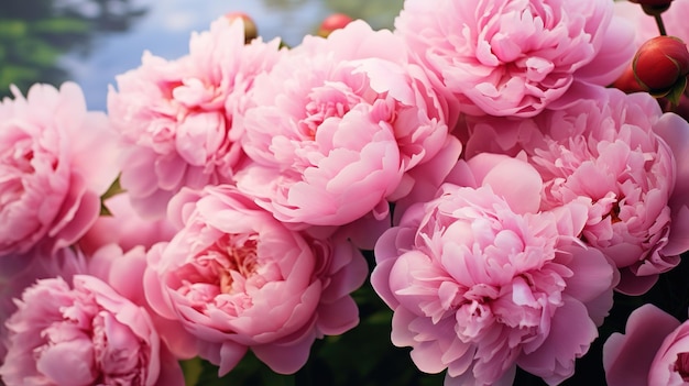 Beautiful peony flowers