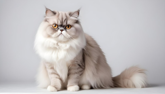 Beautiful Persian cat cats breed white background