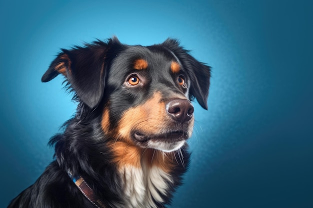 Beautiful pet isolated blue background