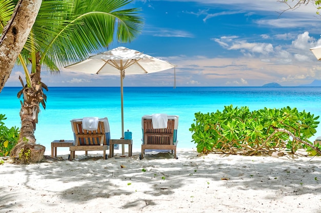 Beautiful Petite Anse beach at Seychelles