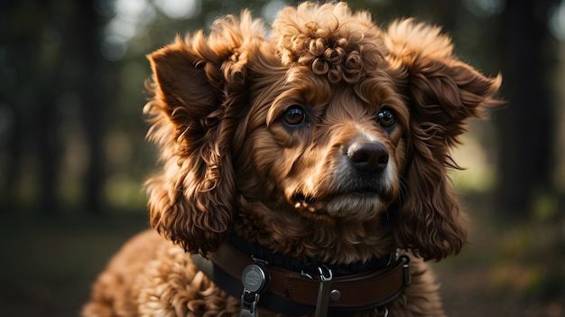 茶色のプードル犬の美しい写真