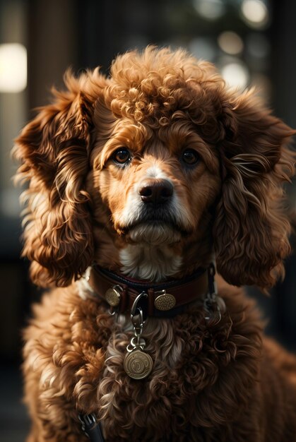 茶色のプードル犬の美しい写真