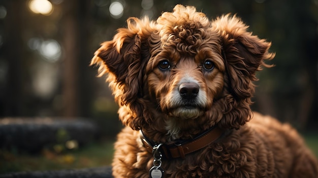 茶色のプードル犬の美しい写真