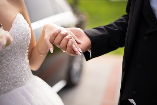 Beautiful photo closeup wedding flower bouquet