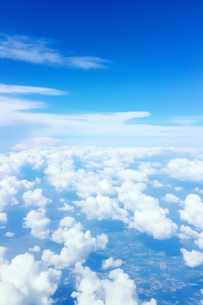 Beautiful photo from an airplane window sky and clouds