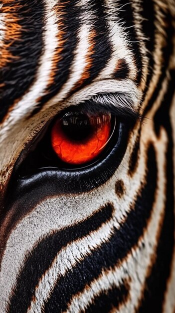 Photo beautiful photo of a majestic zebra's eyes portrait ai generated