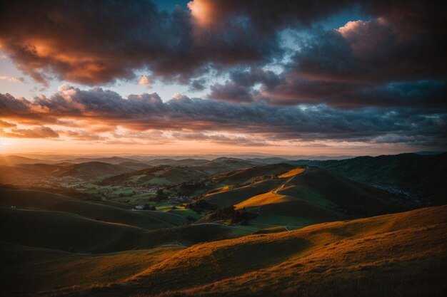 美しい写真の夕日の風景