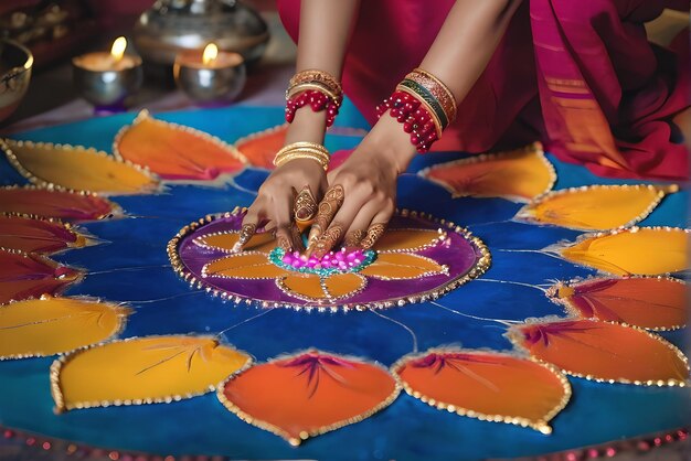 Foto bella fotografia celebra il festival di diwali
