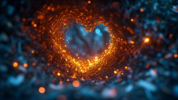 A beautiful picture of a heart in the forest