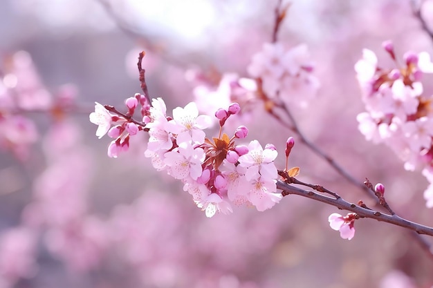 자연 배경에서 아름 다운 분홍색 벚꽃