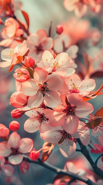 Beautiful pink cherry blossom in spring time