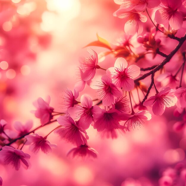 Красивый розовый вишнёвый цветок