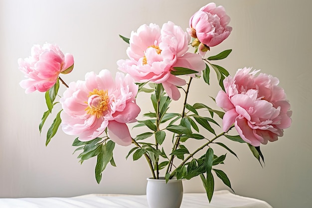 Beautiful Pink Chinese Peony Flowers