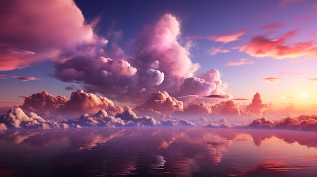 Красивые розовые облака на небе