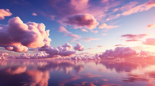 Premium AI Image | Beautiful pink clouds on the sky