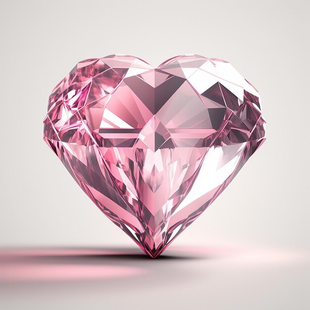 Beautiful pink color diamond stone white background AI Generated image