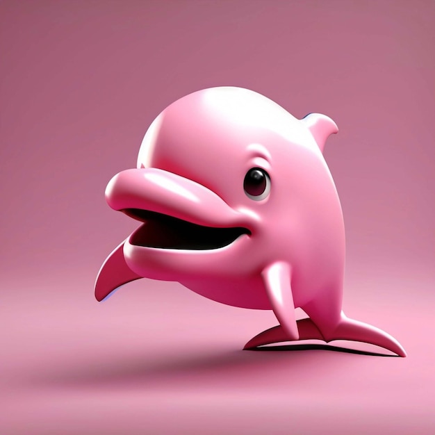 Photo a beautiful pink dolphin with pink angel wings generative ai