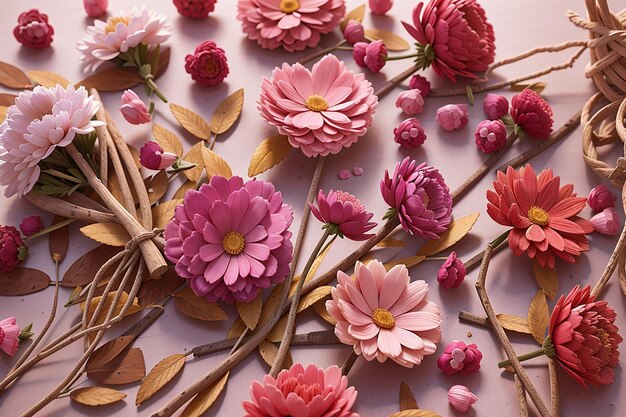 Beautiful pink dried flowers