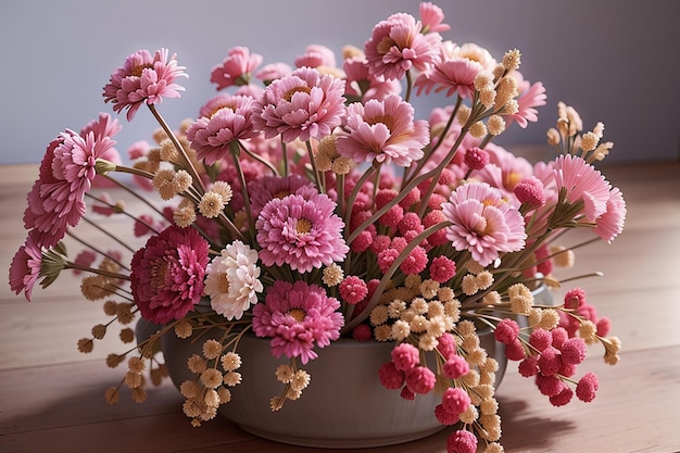 Beautiful pink dried flowers