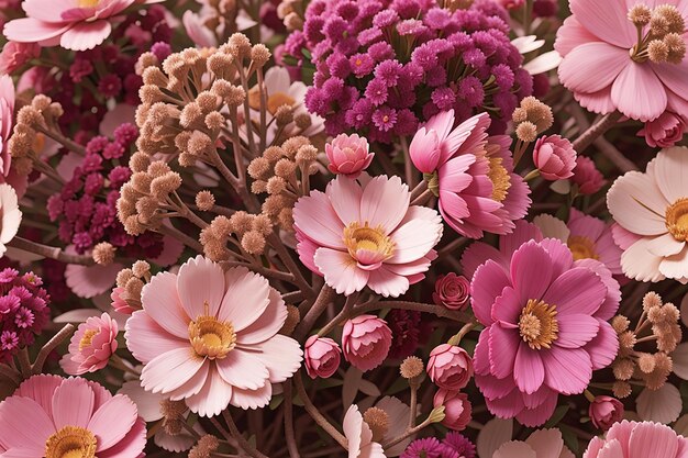 Beautiful pink dried flowers