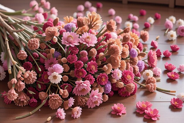 Beautiful pink dried flowers