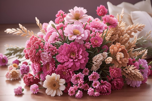 Beautiful pink dried flowers