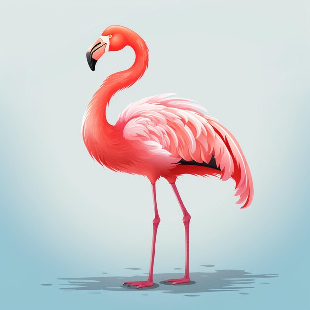 Beautiful pink flamingo bird scenery nature picture Ai generated art