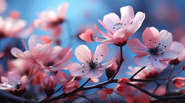 Photo beautiful pink flower anemones in fresh spring morning