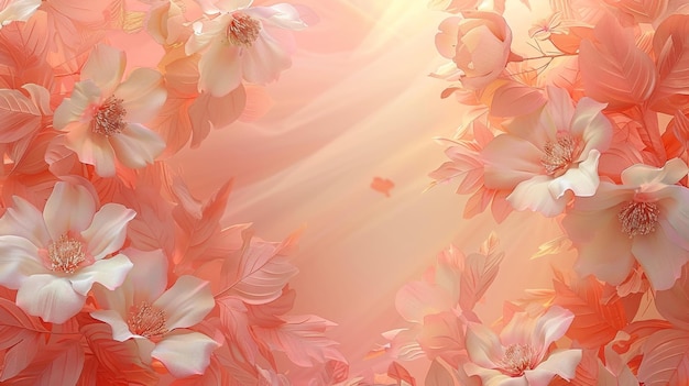 밝은 분홍색 배경을 가진 아름다운 분홍색 꽃 배열