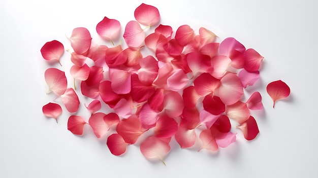 Beautiful pink flower petals white background